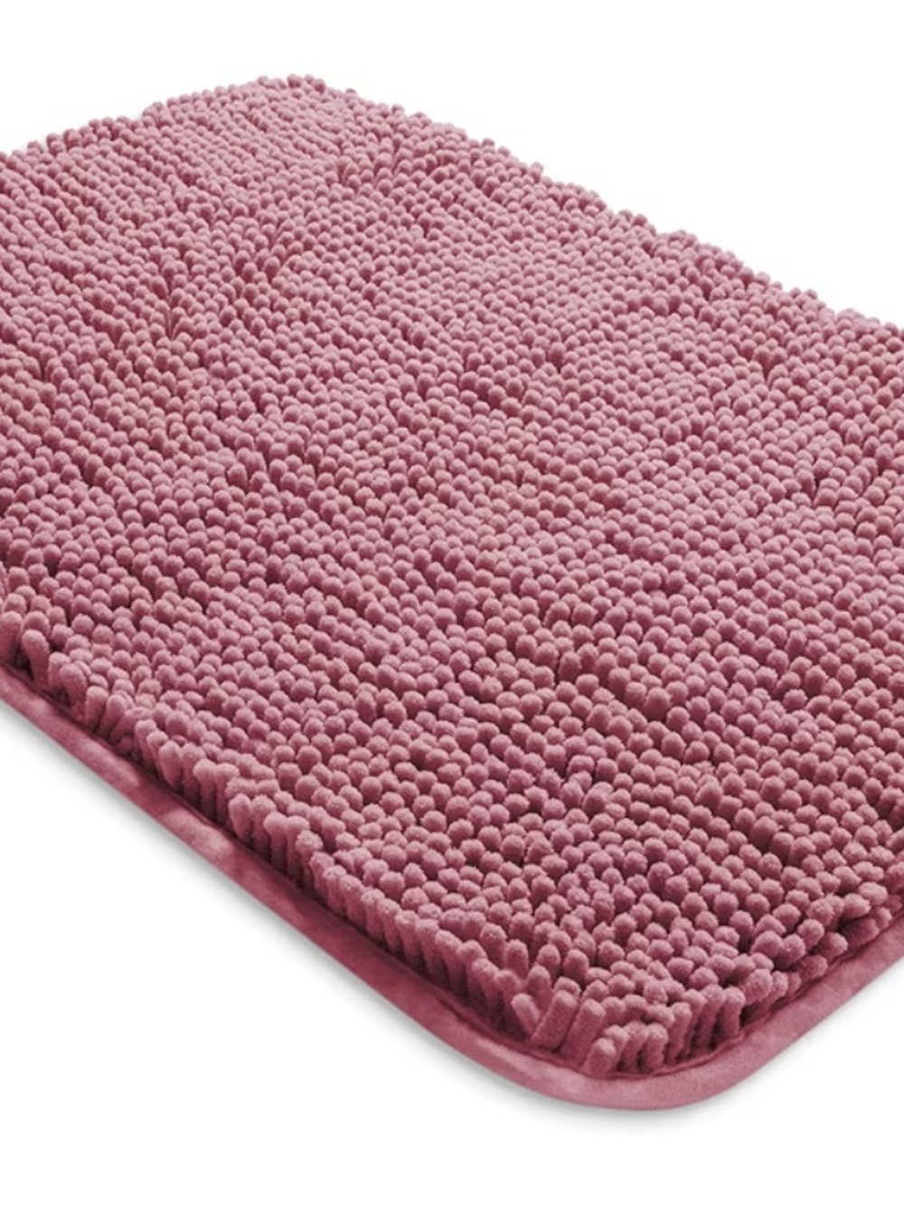 Chenille 2 Mats Rugs Soft Absorbable Non-Slip Washable Dusty Rose READ